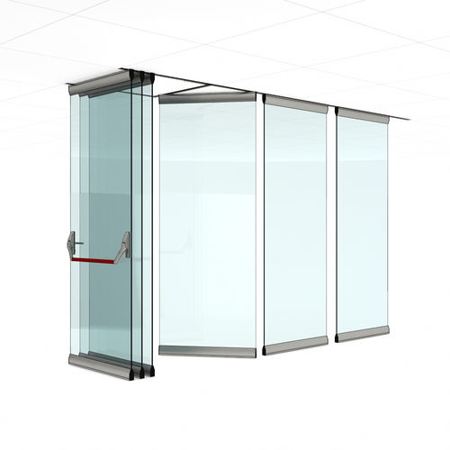 Schiebetrennwand - Saima Sicurezza SpA - mit Glasfront / Aluminium / für professionellen Einsatz