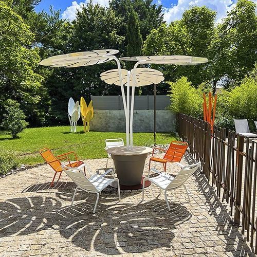 Sonnenschirm mit Zentralmast - OMBRA - Hopus - schwenkbar / Aluminium / windfest