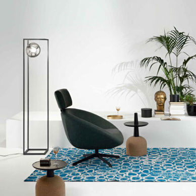 Bodenlampe - GINGER - Ondaluce - Metall / Glas / modern
