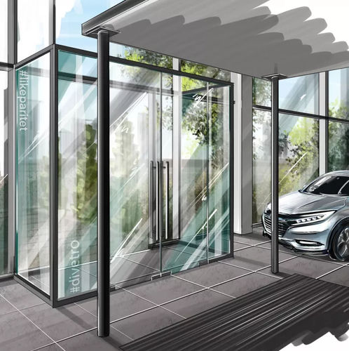 Abnehmbare Trennwand - ENTRANCE UNITS - PARITET LLC - festinstalliert / Schiebe / modular