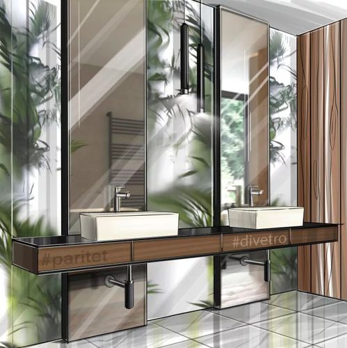 Wandmontierter Spiegel für Badezimmer - PARITET LLC - für Hotels / modern / rechteckig