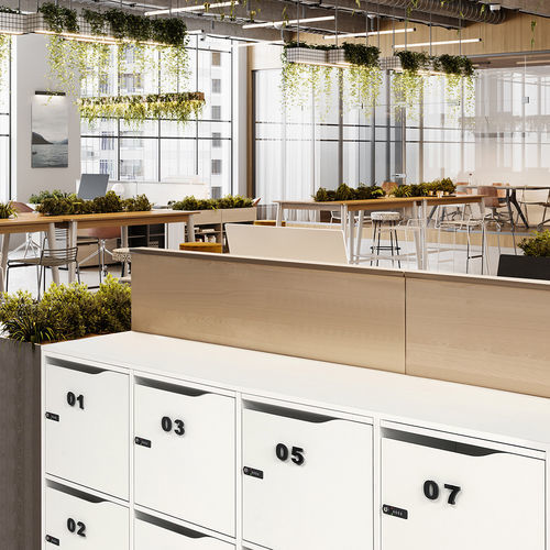 Melaminbeschichteter Garderobenschrank - FRAME - COMERCIAL DE INDUSTRIAS REUNIDAS, S.A. - mit Schlüssel / für Gewerbegebrauch / schwarz