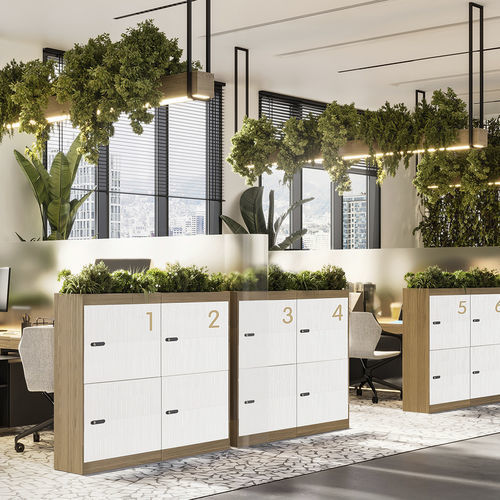Melaminbeschichteter Garderobenschrank - COMPACT - COMERCIAL DE INDUSTRIAS REUNIDAS, S.A. - mit Schlüssel / für Gewerbegebrauch / weiß