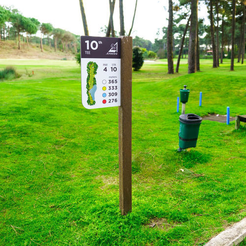 Recyclingkunststoff-Schild - TEE SIGN - Floema - HPL / upgecycelt / für Golfplatz