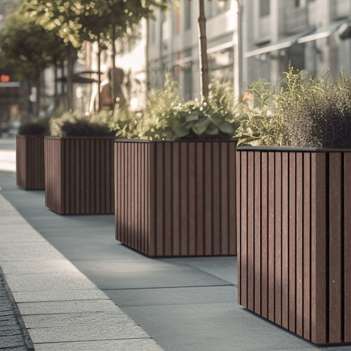 Recyclingkunststoff-Pflanzkübel - Q950 FRAME - Floema - Polyurethan / ABS / Metall