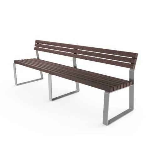Moderne Bank für den öffentlichen Raum - RESPALDO PLAZA - Floema - Recyclingkunststoff / galvanisiertem Stahl / Stahl