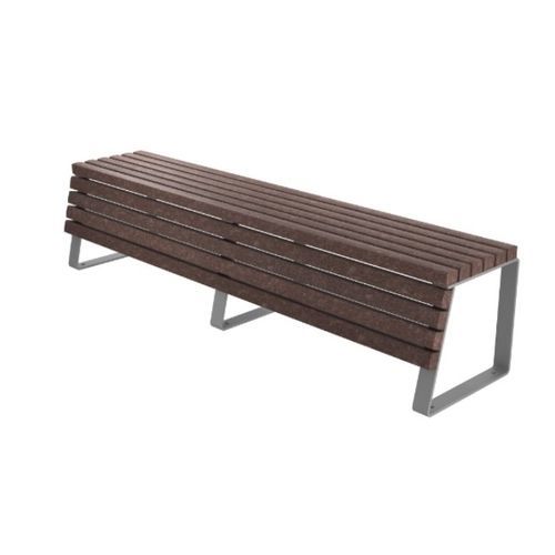 Moderne Bank für den öffentlichen Raum - PLAZA - Floema - Recyclingkunststoff / aus lackiertem Metall / galvanisiertem Stahl