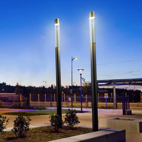 Moderne Leuchtsäule - AXEL - ECLATEC International - Stahl / Aluminiumguss / Polycarbonat