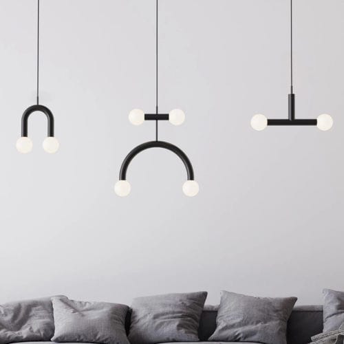Hängelampe - RIGOBERTA - Robin Lamps - Eisen / Opalglas / modern