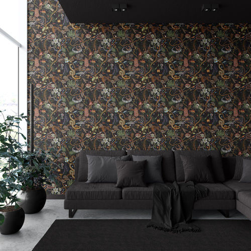Tapete / originelles Design - GLAMOUR LIFE - XAWD - Blumenmotiv / Tiermuster / mehrfarbig