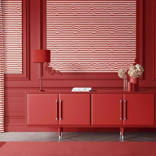 Tapete / originelles Design - WARPED HORIZONTAL STRIPES - XAWD - Streifenmuster / Farbe anpassbar / bedruckt