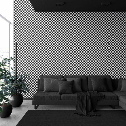 Tapete / originelles Design - WARPED CHECKERBOARD - XAWD - geometrisches Muster / Karomuster / Farbe anpassbar