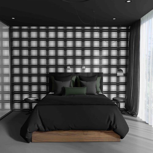Tapete / originelles Design - WARPED PLAID - XAWD - geometrisches Muster / Karomuster / Farbe anpassbar