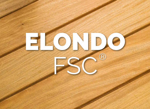 Laubholz-Terrassendiele - ELONDO - Exterpark - Holzoptik / gerillt / Clip-System