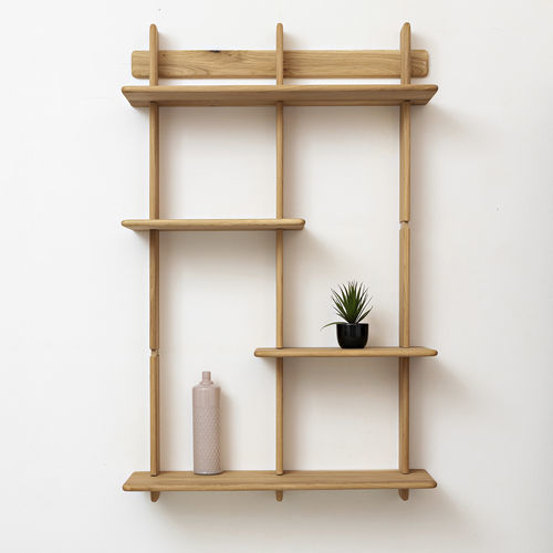 Wandmontiertes Regal - B - Pommier Furniture - skandinavisches Design / Eiche / Nussbaum