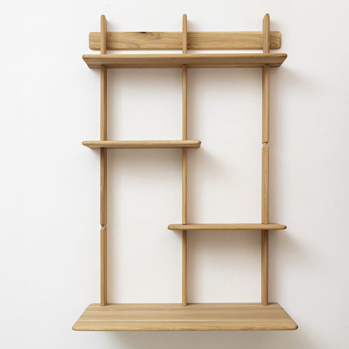 Wandmontiertes Regal - B  - Pommier Furniture - skandinavisches Design / Eiche / Nussbaum