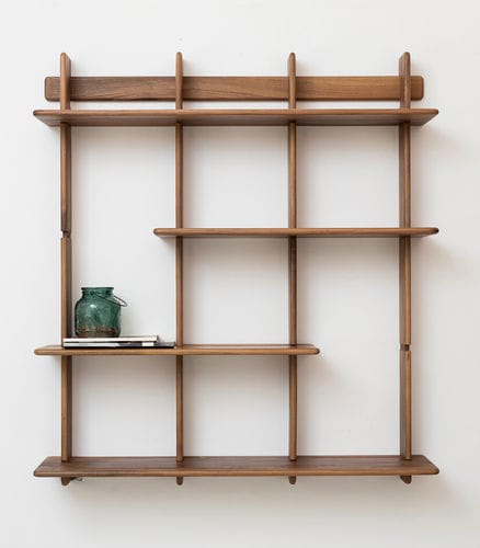 Wandmontiertes Regal - D - Pommier Furniture - skandinavisches Design / Eiche / Nussbaum