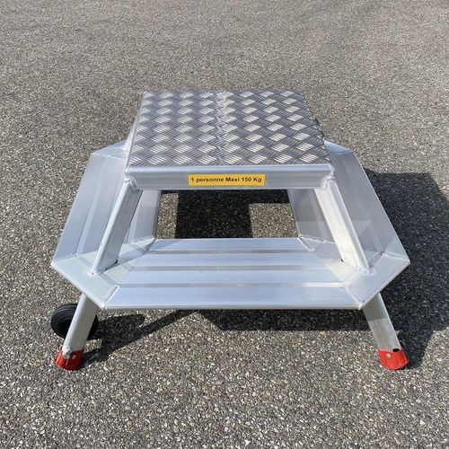 Klappleiter für Gewerbegebrauch - F09060000 series - FORTAL - modern / mit Rollen
