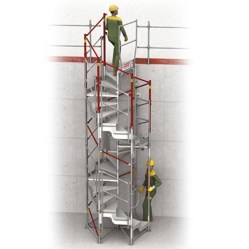 Schrägverzahnte Zugangstreppe - FORTAL - Metallstufen / mit Metallstruktur / für Baustellen