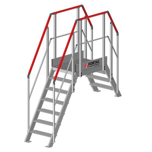 Gerade Zugangstreppe - F814 series - FORTAL - Metallstufen / mit Metallstruktur / Industrie