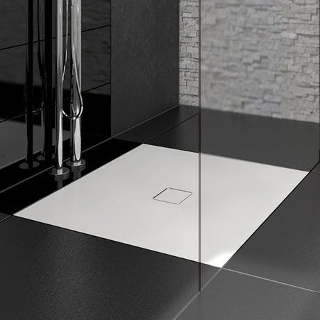 Quadratische Duschwanne - TUB-FINISH - LUX ELEMENTS - zum Aufstellen / bodengleich / Mineralwerkstoff