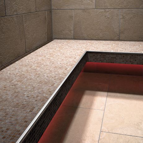 Moderne Bank - CONCEPT-BA-FLOAT-GK - LUX ELEMENTS - Edelstahl / Schaumstoff / ohne Rückenlehne