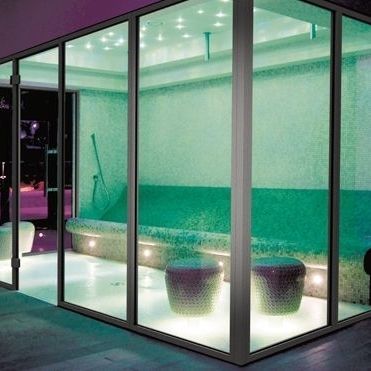 Festinstallierte Trennwand - CONCEPT-DOOR-GFZ - LUX ELEMENTS - mit Glasfront / Aluminium / Stahl
