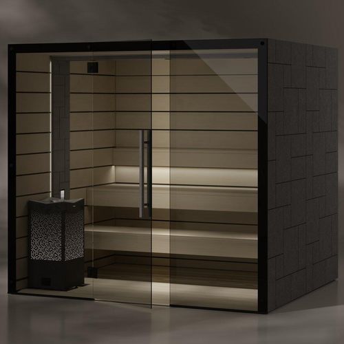 Sauna für Privatgebrauch - REFLECTION WIDE - Tylö - für Gewerbegebrauch / Espenholz / Glas