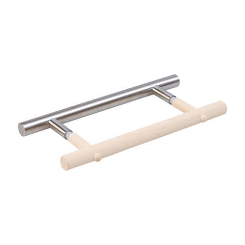Griff für Glastür - 851409 - Eliga - polierter Edelstahl / Holz / modern