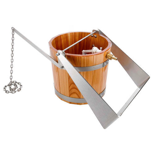 Holzdusche - 87038 - Eliga - Edelstahl / schwing / rund