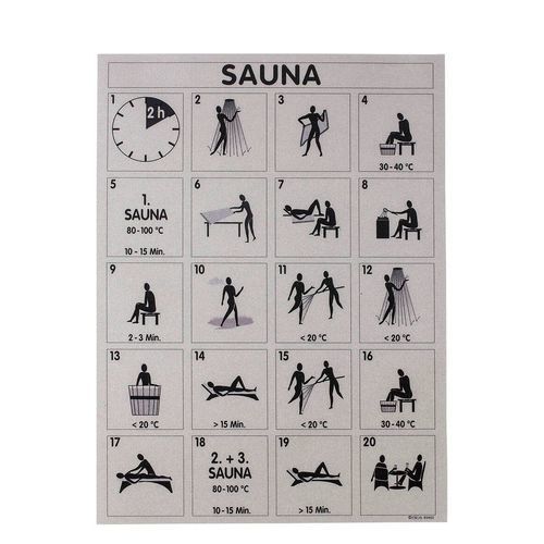 Wandmontiertes Schild - RULE BOARD - Eliga - aus Acrylglas / zur Orientierung / für Sauna