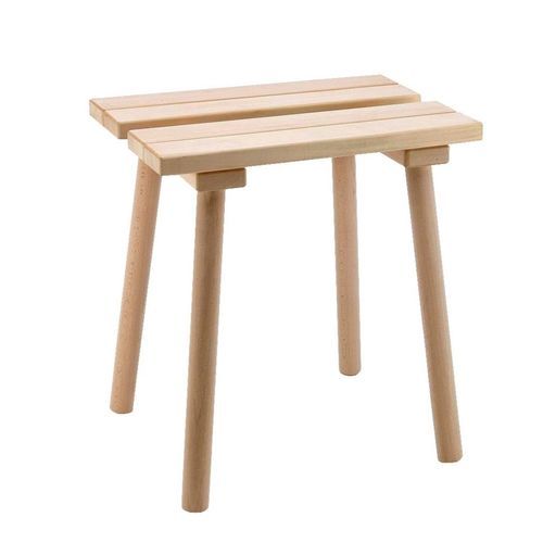 Moderner Hocker - 87801 - Eliga - Holz / Gestell aus Holz / quadratisch