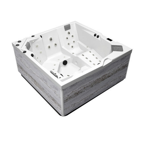 Whirlpool zum Aufstellen - OKA 4 ONYX - Hanscraft - quadratisch / Fünfsitzer / Acryl