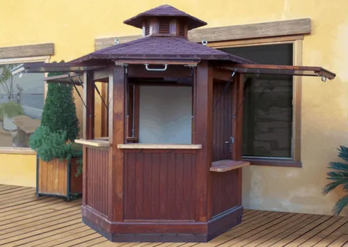 Kiosk für gewerbliche Nutzung - HEXAGONAL - Maderas Menur - für Außenbereich / Holz / modular