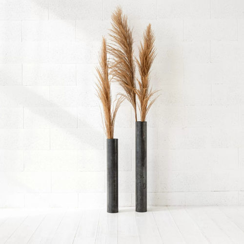 Moderne Vase - TUBE  - IDDO - Stahl / bodenstehend / schwarz