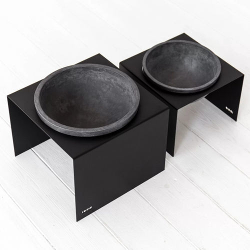 Stahlpflanzgefäß - STAND & BOWL - IDDO - Beton / freistehend / rund