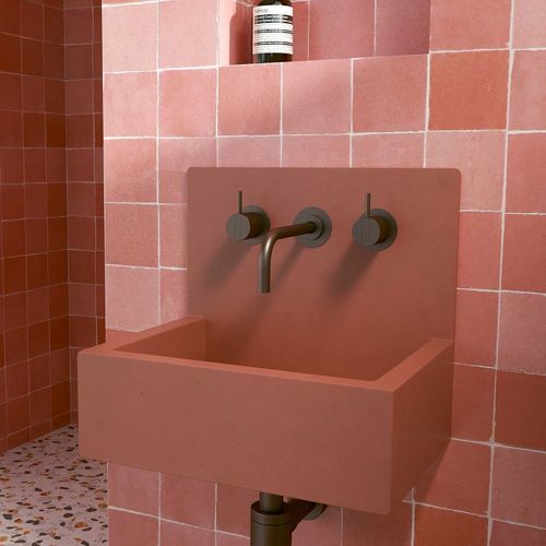 Wand-Waschbecken - TROUGH  - Maark Bathware - Beton / Mattfinish / rechteckig