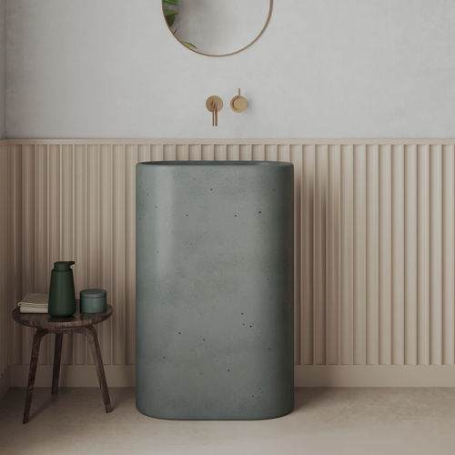 Bodenstehendes Waschbecken - OVALE - Maark Bathware - Beton / Mattfinish / oval