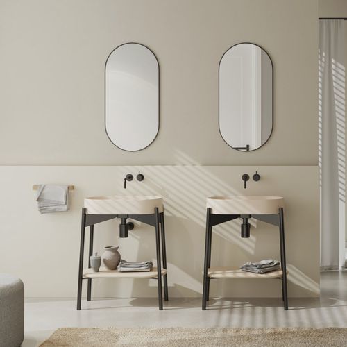 Konsole Waschbecken - FUSE XL - Maark Bathware - Beton / oval / ohne Öffnung