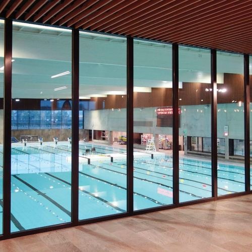 Fugenlose Trennwand - ClassicTeq EI 30 - ERIBEL FRANCE - festinstalliert / mit Glasfront / Aluminium