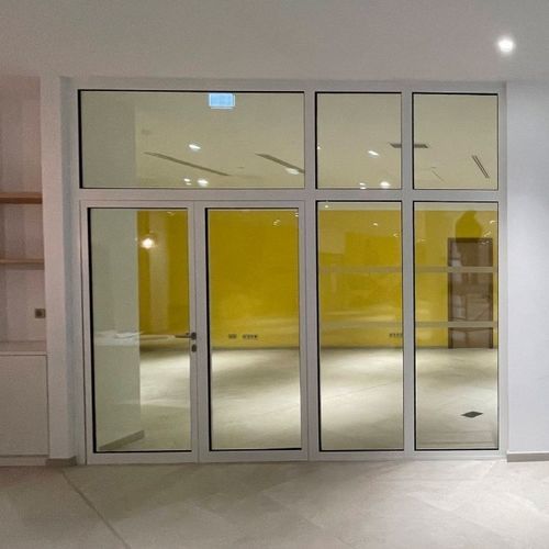 Fugenlose Trennwand - SteelTeq FB6 - ERIBEL FRANCE - festinstalliert / mit Glasfront / Stahl