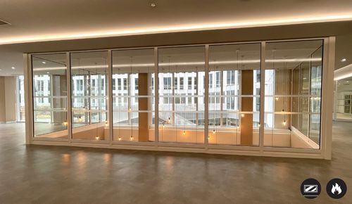 Fugenlose Trennwand - SteelTeq E90 - ERIBEL FRANCE - festinstalliert / mit Glasfront / Stahl