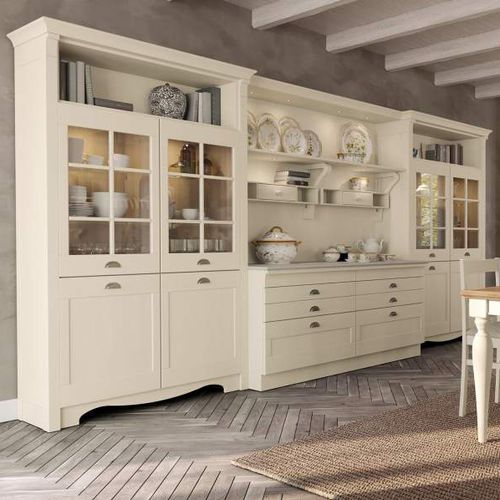 Klassischer Geschirrschrank - Positano British - ARCARI ARREDAMENTI - lackiertes Holz
