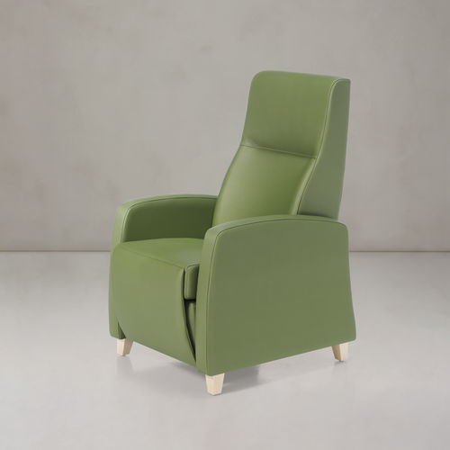 Klassischer Relaxsessel - NEPAL - Seniorcare - Stoff / Holz / mit Fußstütze