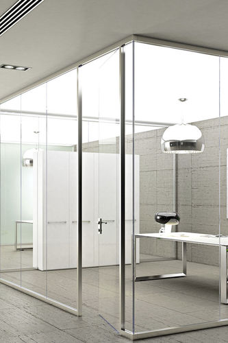 Tür für Innenbereich - Albadoors - Glas / Aluminium / einflügelig
