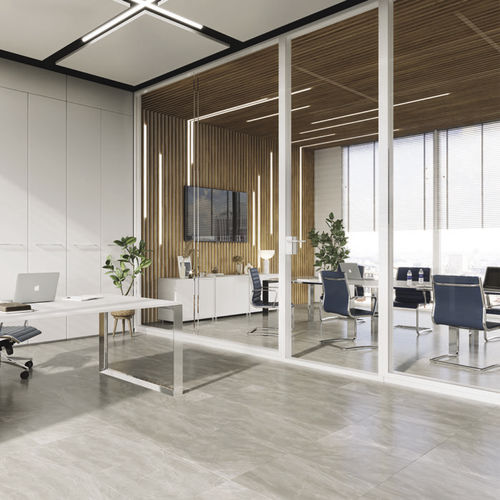 Festinstallierte Trennwand - KRISTAL TWIN - Arcarossa - mit Glasfront / Aluminium / Polycarbonat