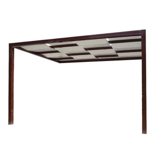Angebaute Pergola - USINE-ONLINE - extrudiertes Aluminium / mit Stoffüberdachung / maßgefertigt
