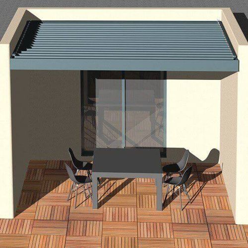 Hängende Pergola - H2 - USINE-ONLINE - extrudiertes Aluminium / mit orientierbaren Lamellen / mit Sonnenschutzlamellen