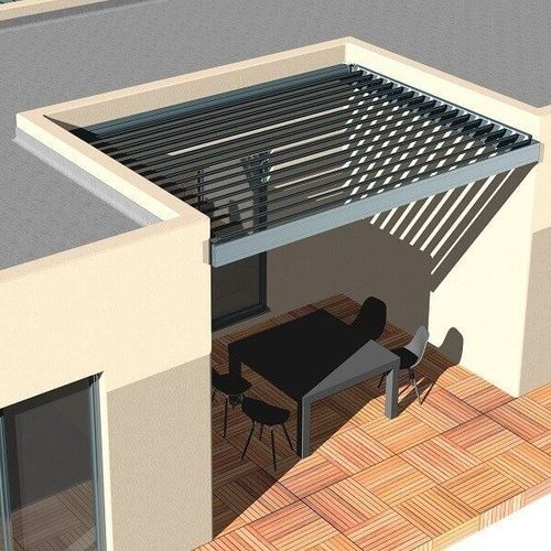 Hängende Pergola - H3 - USINE-ONLINE - extrudiertes Aluminium / mit orientierbaren Lamellen / mit Sonnenschutzlamellen