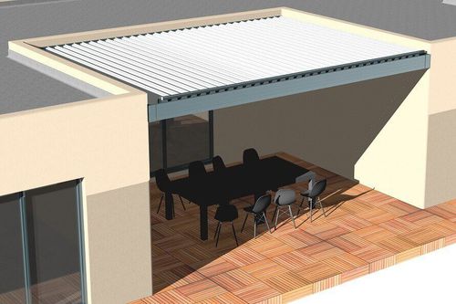 Hängende Pergola - H3 - USINE-ONLINE - extrudiertes Aluminium / mit orientierbaren Lamellen / mit Sonnenschutzlamellen